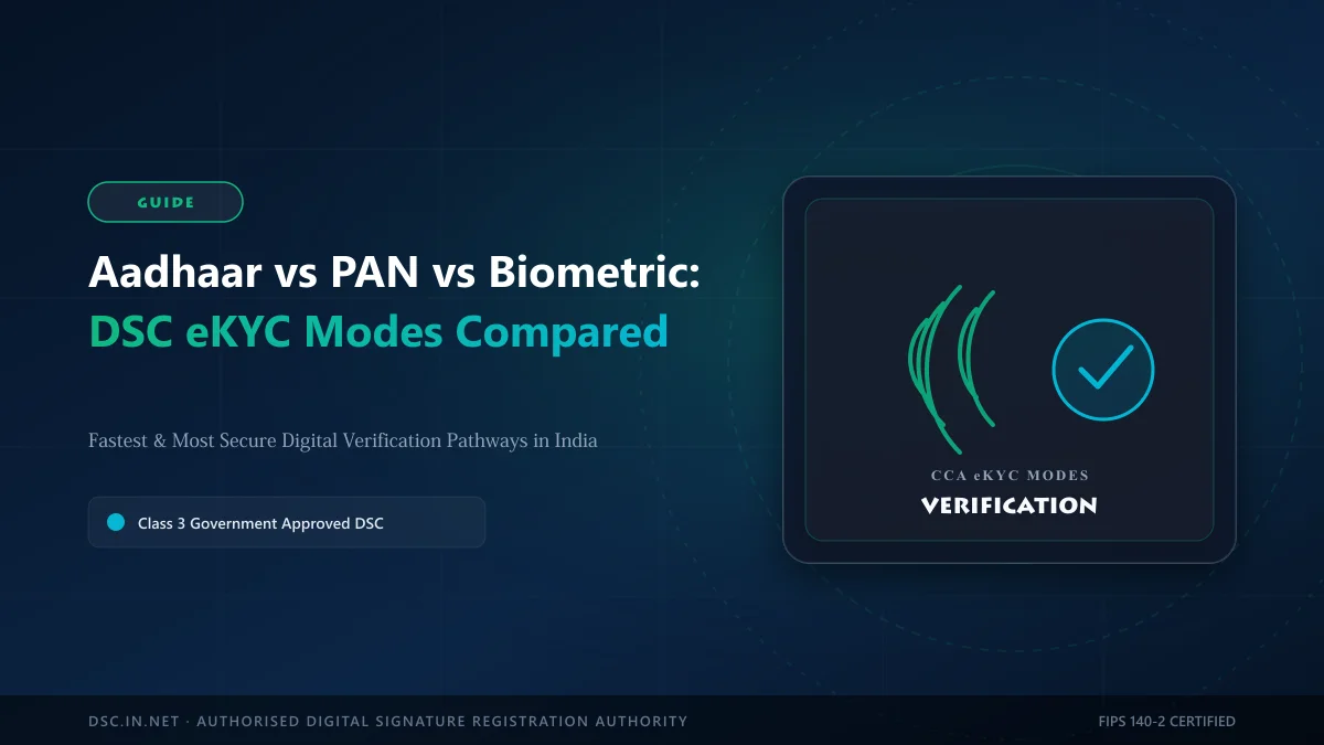 Aadhaar vs PAN vs Biometric: DSC eKYC Verification Modes Explained